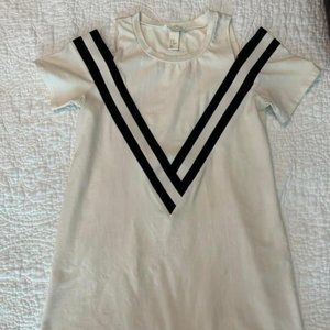 Womens White Dress with Black Detail